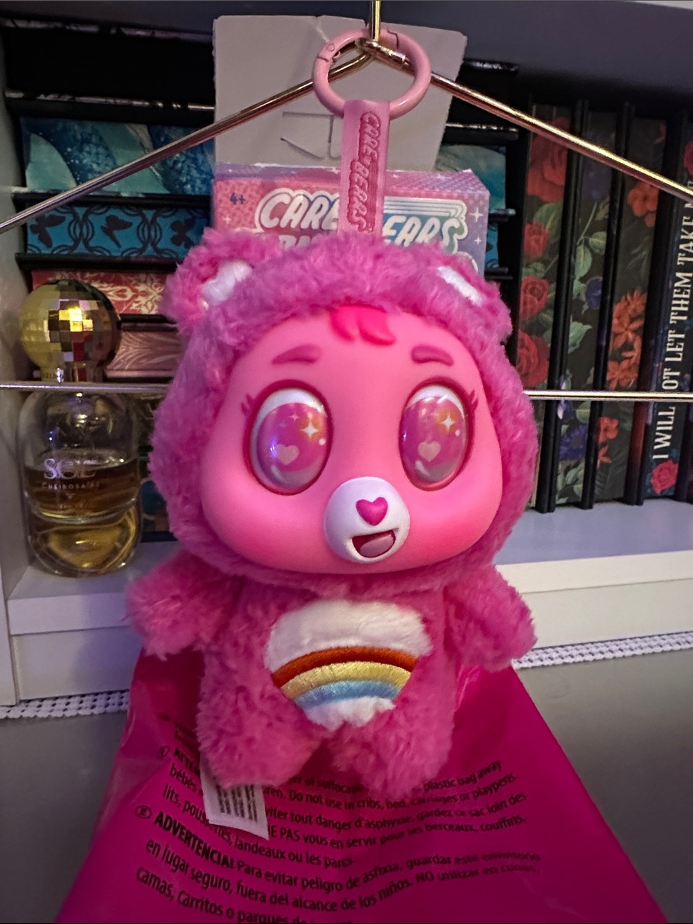 🩷 Care Bears- Caring Cuties Vinyl Plush Pendant -  Cheer Bear 🌈